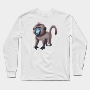 Cute Baboon Drawing Long Sleeve T-Shirt